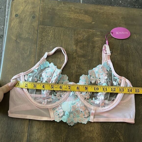 NWT Embroidered Lace halter Ring Linked Harness Garter Lingerie Luxury Set Thong - Picture 10 of 11